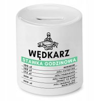 Skarbonka Dla Wędkarza Stawka Godzinowa Prezent Z Nadrukiem Ze Zdjęciem