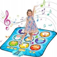 MATA MUZYCZNA TAŃCZENIA TANECZNA MATA DO TAŃCA DLA DZIECI NIEBIESKI