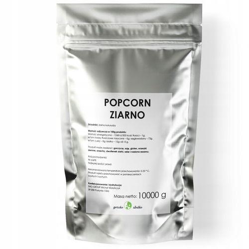 POPCORN KUKURYDZA do prażenia ziarno bez soli 10kg na Arena.pl