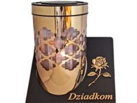 DZIADKOM DZIADKI ZNICZ LAMPION SOLARNY SOLAR FOTOWOLTAICZNY TUBA RÓŻA ZŁOTO