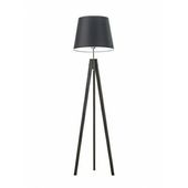 Lampa podłogowa ARUBA abażur czarny stelaż hebanowy