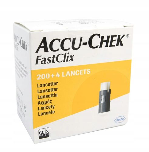 Lancety Accu-Chek FastClix 200+4 sztuki Igły do nakłuwacza na Arena.pl
