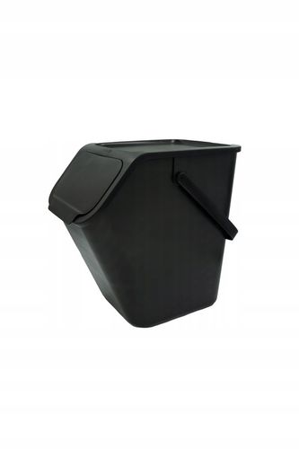 Kosz na Śmieci Odpady Łazienkowy Pojemnik do Segregacji Odpadów Czarny 25L na Arena.pl