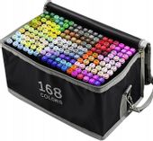 MARKERY ALKOHOLOWE 168 SZT Flamastry Mazaki Pisaki Dwustronne Pro + TORBA