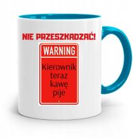 Kubek Błękitny Dla Kierownika Teraz Kawe Piję Z Nadrukiem Ze Zdjęciem