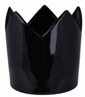 Doniczka korona ceramiczna czarna duża