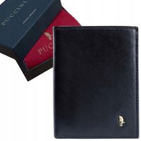 Klasyczny Portfel męski PUCCINI Murano MU1907-1 czarny skórzany W PUDEŁKU