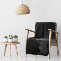 Koc narzuta TEDY 70x160 Eurofirany czarny miękka bukla + ciepły polar