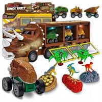 Laweta na Auta Tir z Napędem Wyrzutnia Walizka 3 Dinozaury Światło i Dźwięk