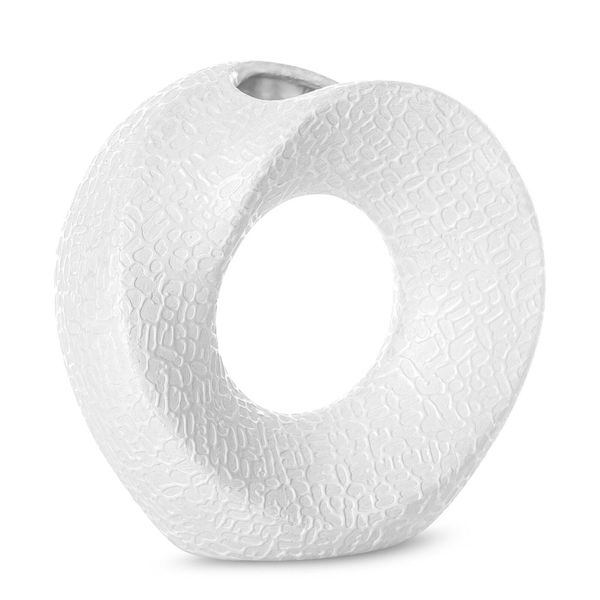 Nowoczesny wazon ceramiczny RISO 19X7X18 biały zdjęcie 1