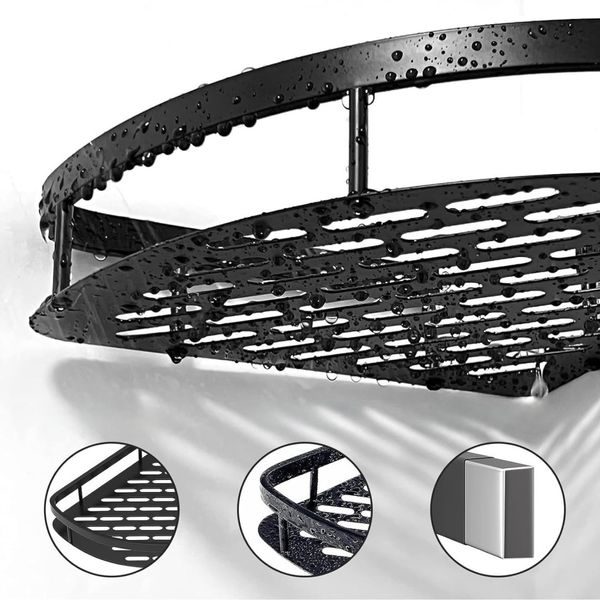 Półka narożna LUSAKA czarna do łazienki zdjęcie 11