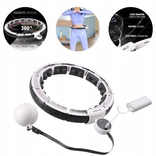 HHM16 HULA HOP WHITE Z MAGNESAMI I OBCIĄŻNIKIEM + LICZNIK HMS na Arena.pl