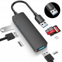 2 x DUXO hub USB 3.0 rozdzielacz 2x USB 2.0 +USB 3.0 czytnik kart SD microS