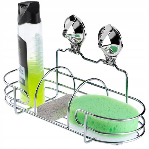 PÓŁKA ŁAZIENKOWA ŚCIENNA PRZYSSAWKI ORGANIZER STAL na Arena.pl