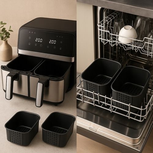 FRYTKOWNICA BEZTŁUSZCZOWA DWUKOMOROWA 9L AIR FRYER 2200W 10 PROGRAMÓW na Arena.pl