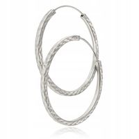 DUŻE KOLCZYKI KOŁA DIAMENTOWANY WZÓR PRZKROJ KWADRAT 3,4 CM 925 k3745