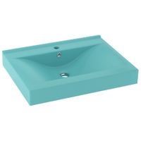 Umywalka z otworem na kran, matowa jasna zieleń, 60x46 cm