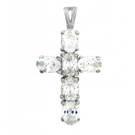 SREBRNY KRZYŻYK OZDOBNY Z CYRKONIAMI SREBRO PRÓBY 925 DOSTĘPNY W RÓŻNYCH KOLORACH zdjęcie 4