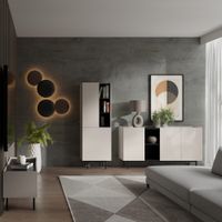 Zestaw mebli do salonu Noel Kaszmir / Czarny