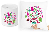 Na Święta Zestaw Poduszka + Skarbonka Prezent Z Nadrukiem Ze Zdjęciem