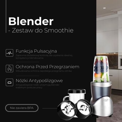 BLENDER KIELICHOWY DO SMOOTHIE do koktajli 1200W + 4 butelki kubki na Arena.pl