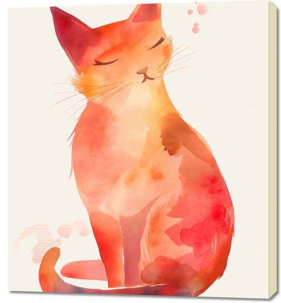 Obraz 90x100cm Akwarelowy Kot zdjęcie 1