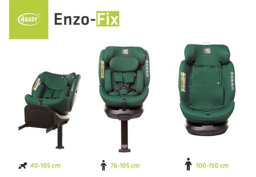 Fotelik ENZO-FIX 40-150cm dark green I-SIZE na Arena.pl