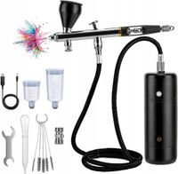2X ZESTAW AIRBRUSH ELEKTRYCZNY BEZPRZEWODOWY DO MALOWANIA PAZNOKCI I CIASTE