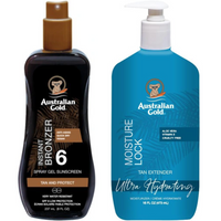 Australian Gold Żel W Sprayu Z Bronzerem SPF6 + Moisture Lock 473ml