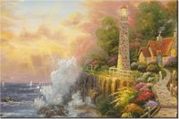 100 70CM OBRAZ PŁÓTNO DOMEK LATARNIKA PŁÓTNO RAMA