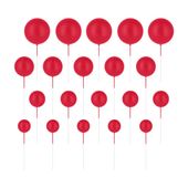 Toppery na tort kulki czerwone matowe, 20 szt.