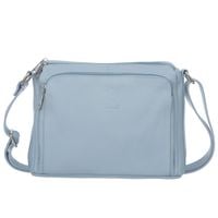 VERA PELLE torebka damska skórzana listonoszka z paskiem V535 j.niebieska