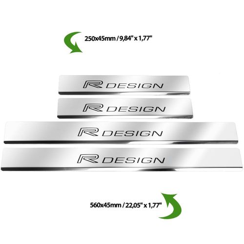 Listwa progowa VOLVO XC90 MK2 R DESIGN Stal nierdzewna 304 połysk z czarnym na Arena.pl