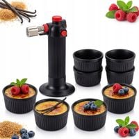 KOKILKI x8 FOREMKI 200 ML DO ZAPIEKANIA PALNIK DO CREME BRULEE ZESTAW 9 EL