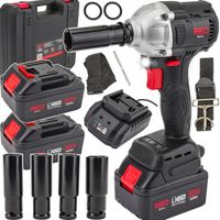 KLUCZ UDAROWY Akumulatorowy BEZSZCZOTKOWY ZAKRĘTAK DO KÓŁ 2X 20V 4Ah Li-Ion