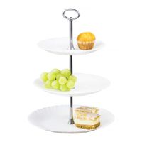 PATERA 3 POZIOMOWA SZKLANA BIAŁA LUMINARC FESTON