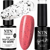 NTN Lakier Hybrydowy 5g Nr187 + NTN Top Flakes 7g Efekt Przepiórczego Jajka