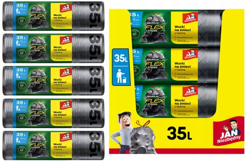 jan niezbędny worki ld magnum flex taśma 35l 15szt. - 5 op. na Arena.pl