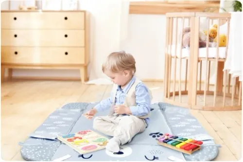 MATA EDUKACYJNA DLA NIEMOWLĄT INTERAKTYWNA RICOKIDS DUŻA SZARA + GRATIS na Arena.pl