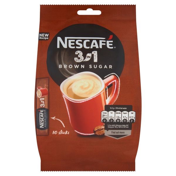 NESCAFE rozpuszczalna 3w1 Brown Sugar 10x16,5g x4 zdjęcie 3