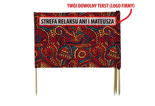 PARAWAN PLAŻOWY Czerwone wzory z indywidualnym  napisem 8 PANELI 20.8 na Arena.pl