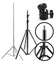 STATYW TRIPOD POZIOMICY 2,9 M 8KG OŚWIETLENIOWY STABILNY + GŁOWICA