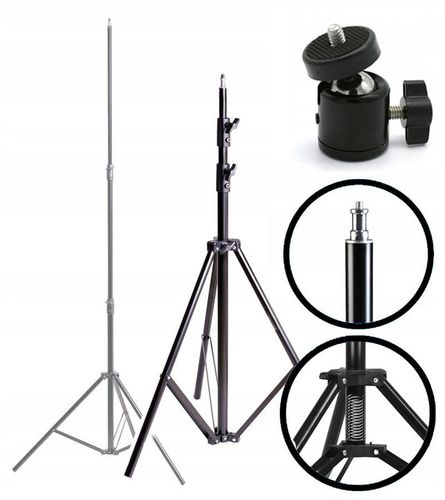 STATYW TRIPOD POZIOMICY 2,9 M 8KG OŚWIETLENIOWY STABILNY + GŁOWICA na Arena.pl
