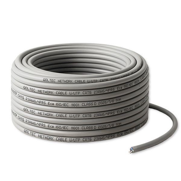 Qoltec Patchcord CAT6 50m 1Gb/s Cu szary LAN zdjęcie 1