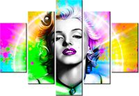 105CM 150CM OBRAZ 5 ELEM TĘCZOWA MARYLIN MONROE DRUK