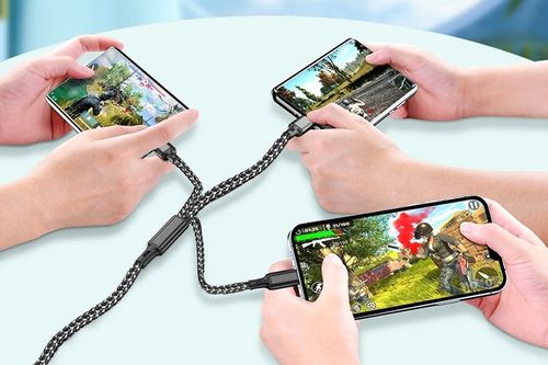 MOCNY KABEL PRZEWÓD OPLOT NYLON 3w1 Webski PRO Series microUSB TYP-C iPhone na Arena.pl
