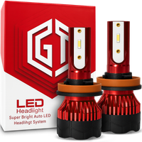 ŻARÓWKI LED H11 H9 GT COB +300% SUPER MOCNA ŻARÓWKA 16000lm Zimna Biel