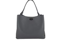 Kuferek skórzany z ozdobnym zapięciem - Szary ciemny