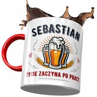 Kubek Czerwony Dla Sebastiana Męża Kolegi Prezent Z Nadrukiem Ze Zdjęciem