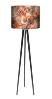 Lampa podłogowa - trójnóg drewniana duża - Velluto Barocco (pomarańczowa)